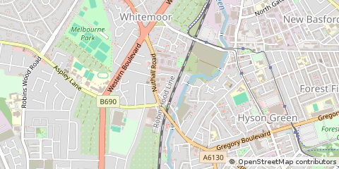 Map of Nottingham, Nottinghamshire