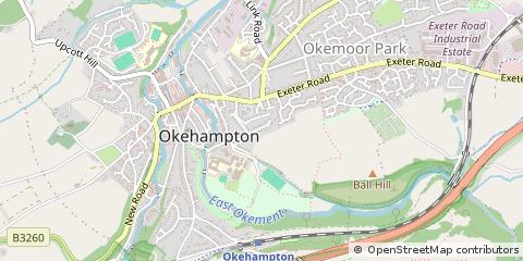 Map of Okehampton, Devon