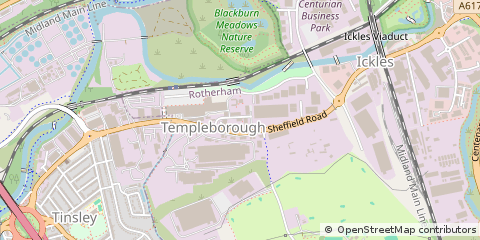 Map of Rotherham, South Yorkshire