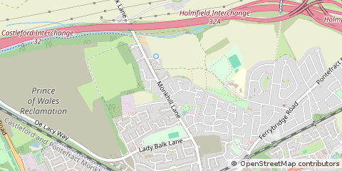 Map of Pontefract, West Yorkshire