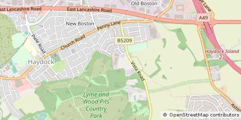 Map of Haydock, ST Helens