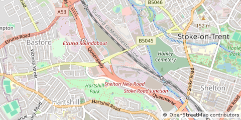Map of Stoke-on-Trent, Staffs