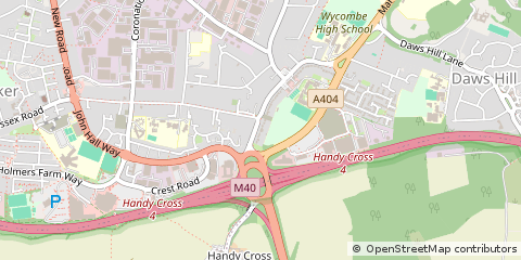 Map of High Wycombe, Buckinghamshire