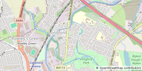 Map of Coventry, Warwickshire