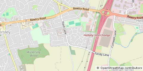Map of Rotherham, South Yorkshire