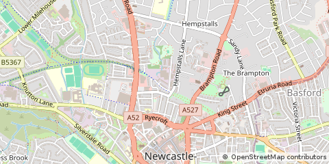 Map of Newcastle Under Lyme, Staffordshire