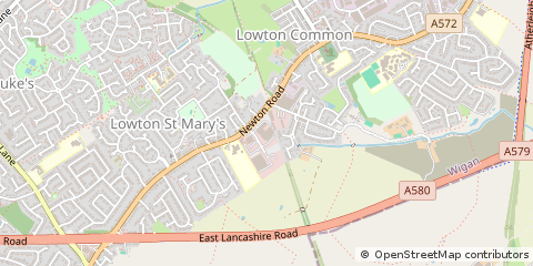 Map of Warrington, Lancashire