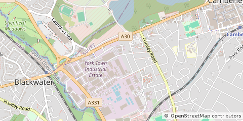 Map of Camberley, Surrey