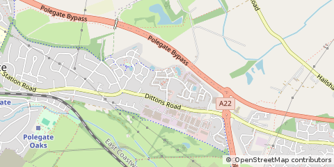 Map of Polegate, East Sussex