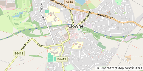 Map of Chesterfield, Derbyshire