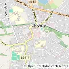 Map of Chesterfield, Derbyshire