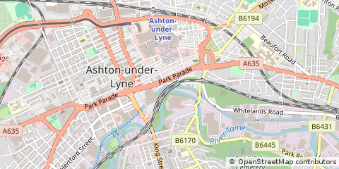 Map of Ashton Under Lyne, Lancashire