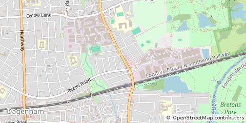 Map of Dagenham, Essex