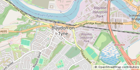 Map of Blaydon-on-Tyne, Tyne & Wear