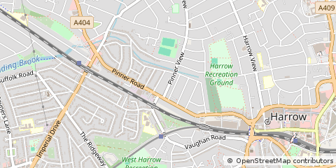 Map of Harrow, Middlesex