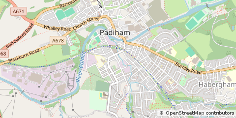 Map of Padiham, Lancashire
