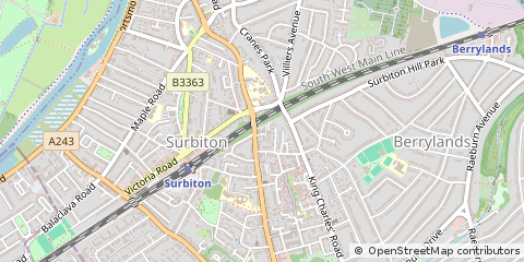 Map of Surbiton, Surrey