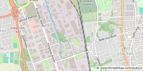 Map of Gateshead