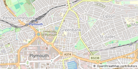 Map of Plymouth, Devon
