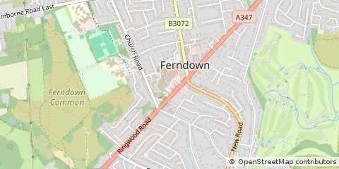 Map of Ferndown, Dorset