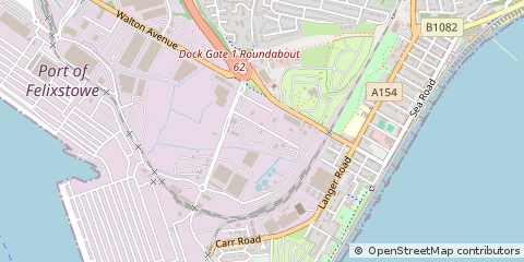 Map of Felixstowe, Suffolk