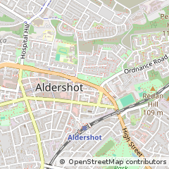 Map of Aldershot, Hampshire