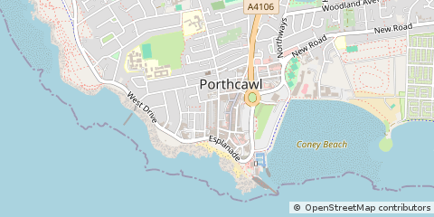 Map of Porthcawl, MID Glamorgan