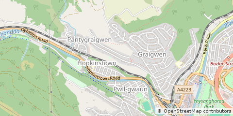 Map of Pontypridd, MID Glamorgan