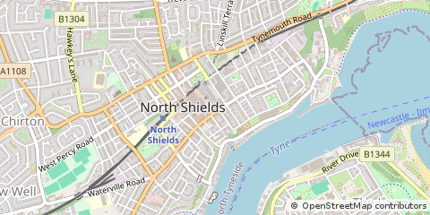 Map of North Shields, Tyne and Wear