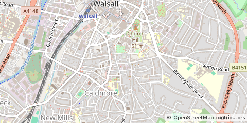 Map of Walsall, West Midlands