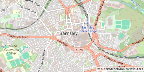 Map of Barnsley, South Yorkshire