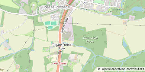 Map of Pease Pottage, Crawley Sussex