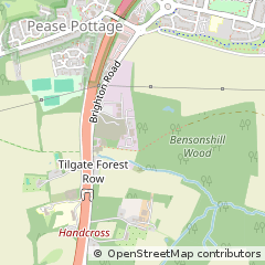 Map of Pease Pottage, Crawley Sussex
