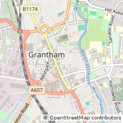 Map of Grantham, Lincolnshire