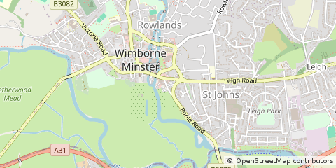 Map of Wimborne, Dorset