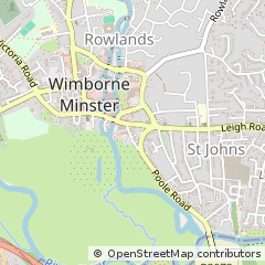 Map of Wimborne, Dorset