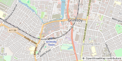 Map of Grimsby, N E Lincs