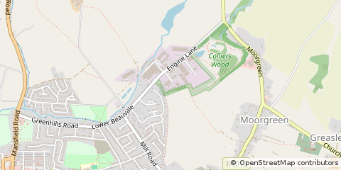 Map of Nottingham, Nottinghamshrie
