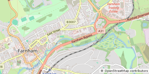 Map of Farnham, Surrey