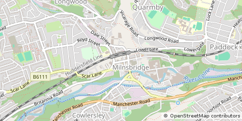 Map of Milnsbridge, Huddersfield