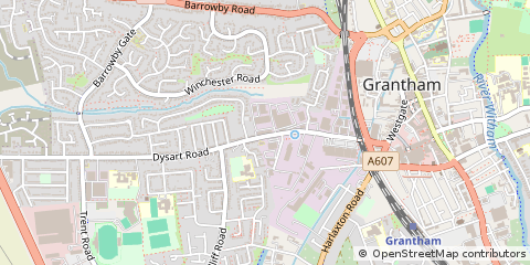 Map of Grantham, Lincolnshire