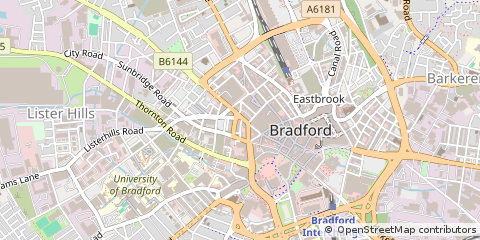 Map of Bradford, Yorkshire