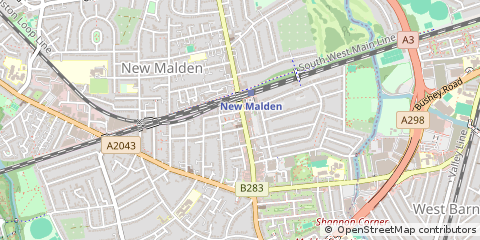 Map of NEW Malden, Surrey