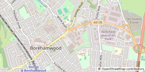 Map of Borehamwood
