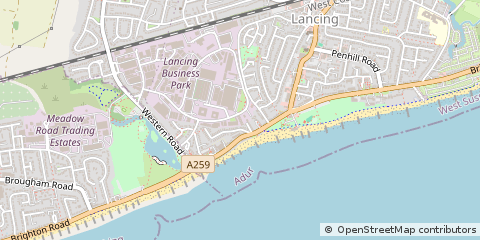 Map of Lancing, West Sussex