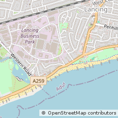 Map of Lancing, West Sussex