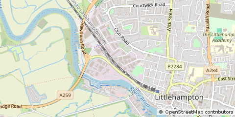 Map of Littlehampton, West Sussex