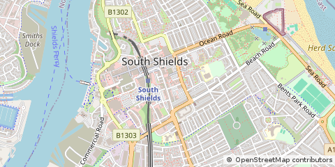 Map of South Shields, Tyne & Wear
