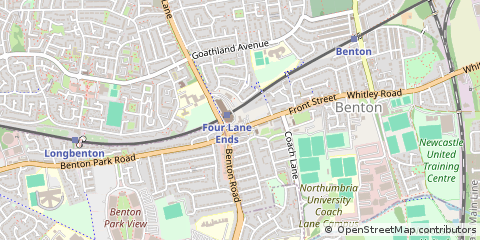 Map of Newcastle Upon Tyne, Tyne and Wear