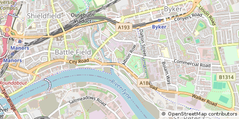 Map of Newcastle Upon Tyne, Tyne And Wear
